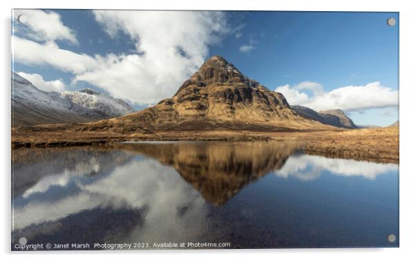 Buachaille Etive Beag -Glencoe Scotland  Acrylic by Janet Marsh  Photography