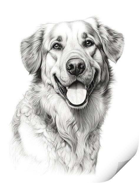 Anatolian Shepherd Dog Pencil Drawing Print by K9 Art