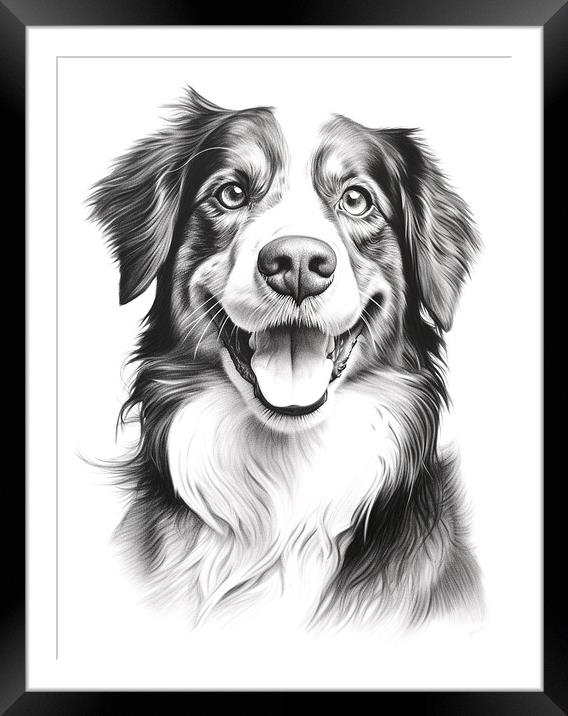 Appenzeller Sennenhund Pencil Drawing Framed Mounted Print by K9 Art