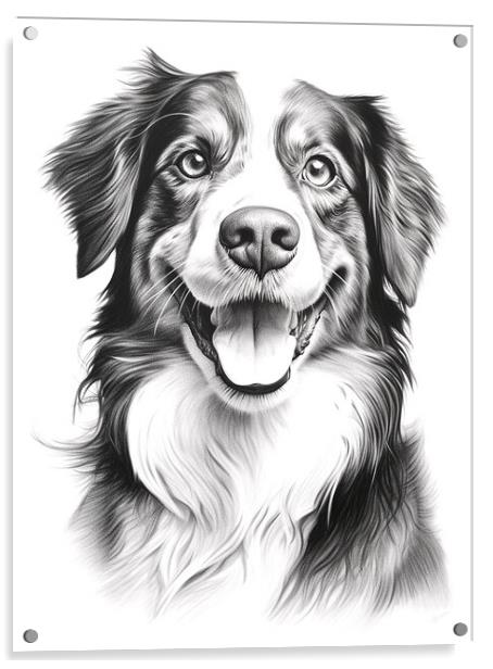 Appenzeller Sennenhund Pencil Drawing Acrylic by K9 Art