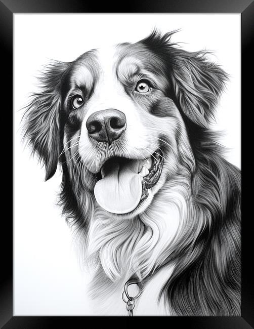 Appenzeller Sennenhund Pencil Drawing Framed Print by K9 Art
