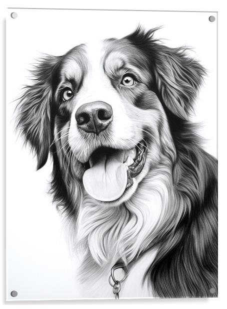Appenzeller Sennenhund Pencil Drawing Acrylic by K9 Art