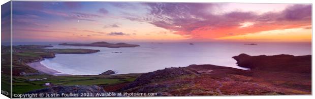 St David's Head sunset panorama, Pembrokeshire Canvas Print by Justin Foulkes