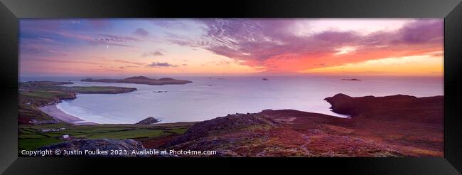 St David's Head sunset panorama, Pembrokeshire Framed Print by Justin Foulkes