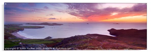 St David's Head sunset panorama, Pembrokeshire Acrylic by Justin Foulkes