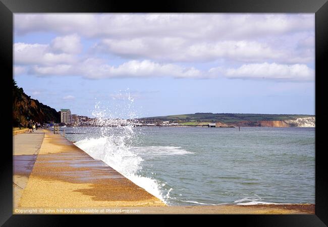 What a Splash! , Sandown, Isle of Wight Framed Print by john hill