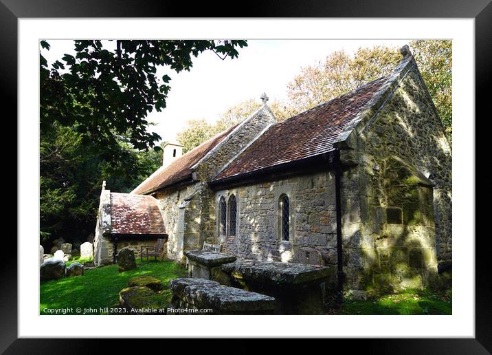 11th Century Church, Bonchurch, Isle of Wight Framed Mounted Print by john hill