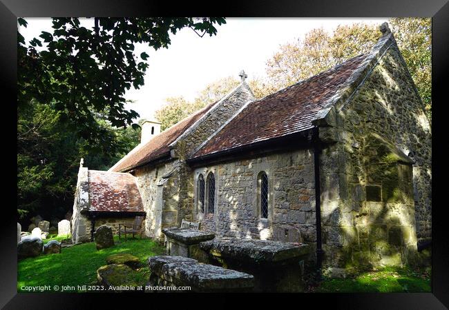 11th Century Church, Bonchurch, Isle of Wight Framed Print by john hill