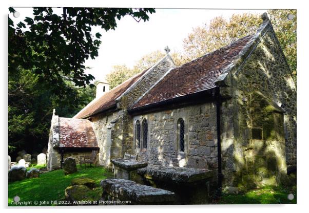 11th Century Church, Bonchurch, Isle of Wight Acrylic by john hill