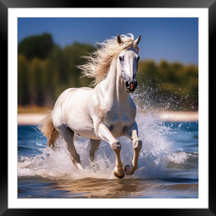 White Horses Framed Mounted Print by Fraser Hetherington