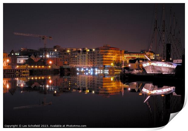 Bristol and the SS Great Britain Print by Les Schofield
