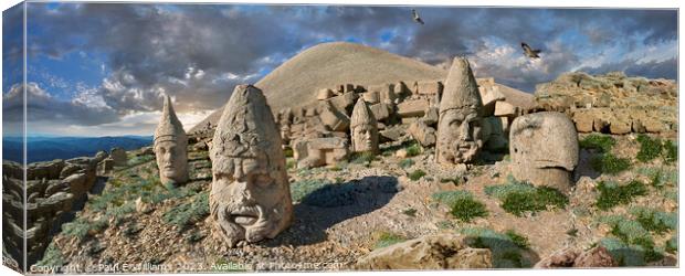 The spectacular ancient statues of Mount Nemrut, Turkey Canvas Print by Paul E Williams