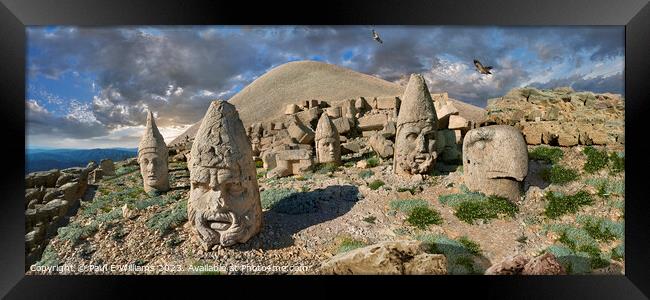 The spectacular ancient statues of Mount Nemrut, Turkey Framed Print by Paul E Williams