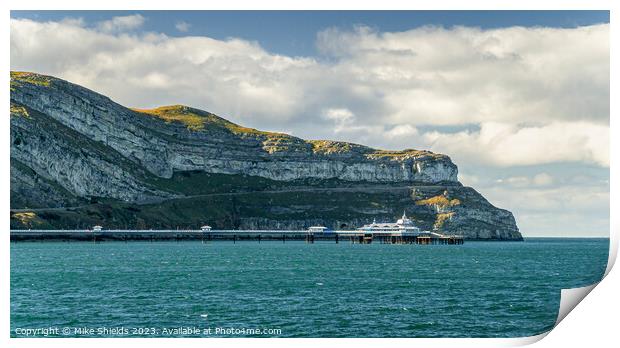 Llandudno Pier and Great Orme Print by Mike Shields