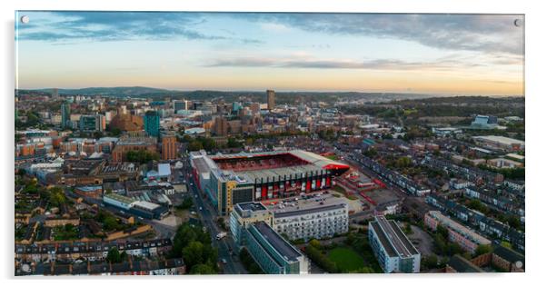 Red Side of Sheffield Acrylic by Apollo Aerial Photography