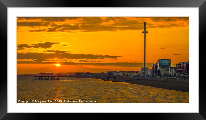 Brighton sunset Framed Mounted Print by Margaret Ryan