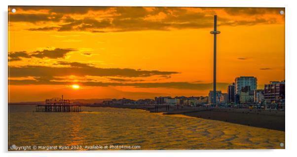 Brighton sunset Acrylic by Margaret Ryan