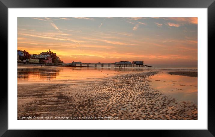 Cromer Pier- Sunset Framed Mounted Print by Janet Marsh  Photography
