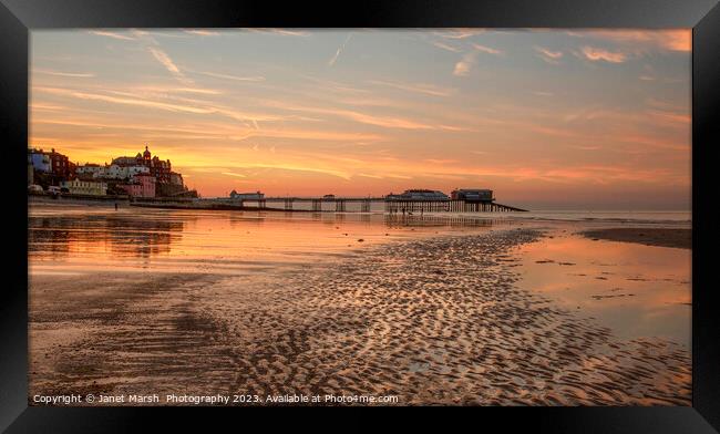 Cromer Pier- Sunset Framed Print by Janet Marsh  Photography