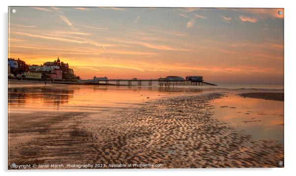Cromer Pier- Sunset Acrylic by Janet Marsh  Photography