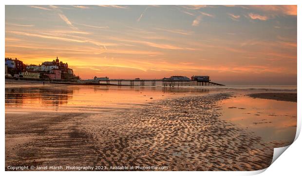 Cromer Pier- Sunset Print by Janet Marsh  Photography