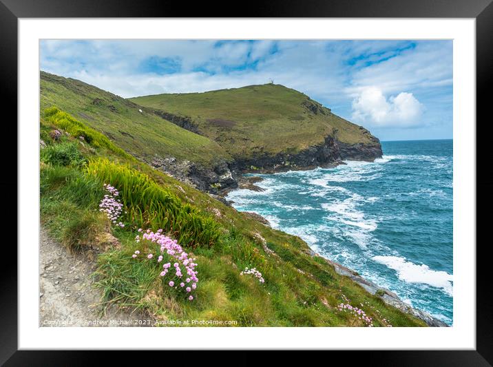 Boscastle coast Framed Mounted Print by Andrew Michael