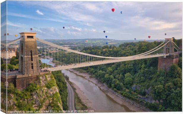 Mass Ascent at the Bristol International Balloon Fiesta Canvas Print by Janet Carmichael