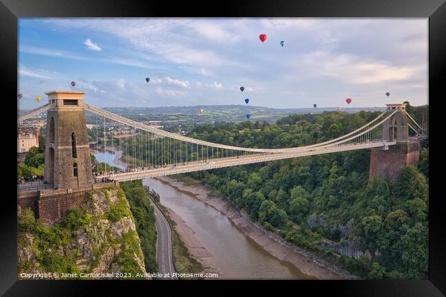 Mass Ascent at the Bristol International Balloon Fiesta Framed Print by Janet Carmichael