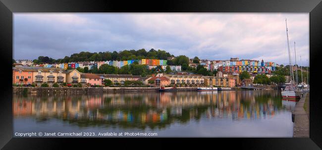 Bristol Marina Panorama Framed Print by Janet Carmichael