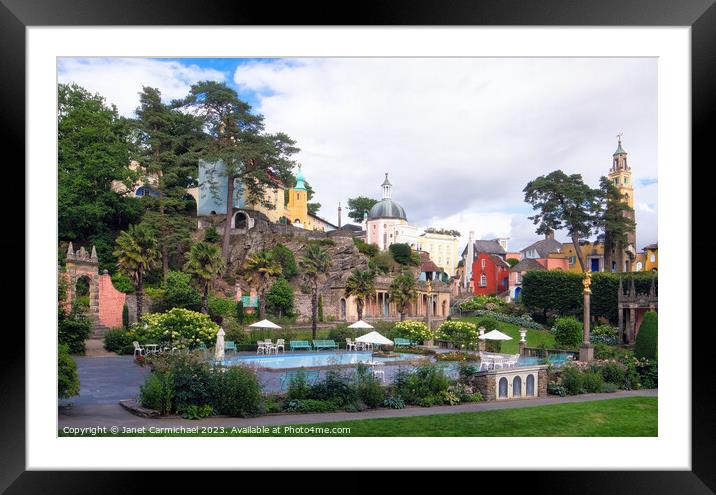 Mediterranean Charm at Portmeirion Framed Mounted Print by Janet Carmichael