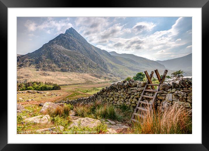 Over the Wall to Tryfan  Framed Mounted Print by Mike Shields