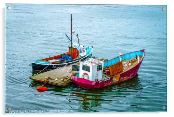 Boats of Conwy Acrylic by Mike Shields