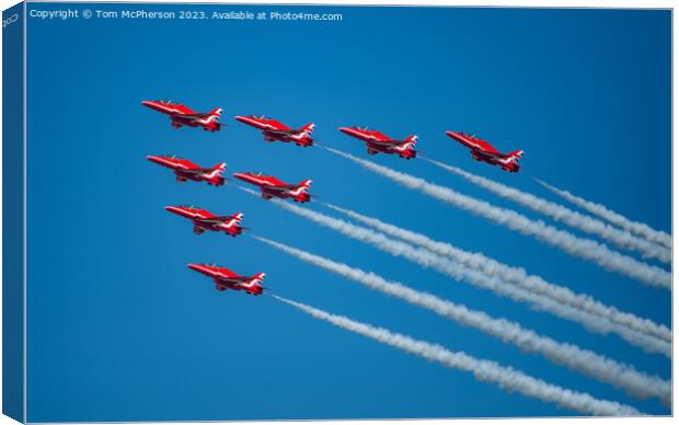 Red Arrows Team 2023 Canvas Print by Tom McPherson