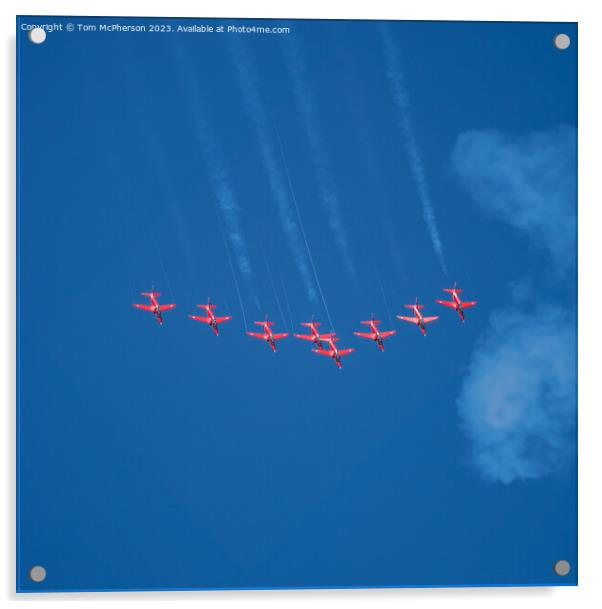Red Arrows In Flight Acrylic by Tom McPherson