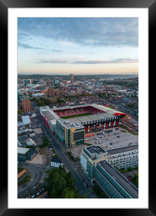 Sunrise over Bramall Lane Framed Mounted Print by Apollo Aerial Photography