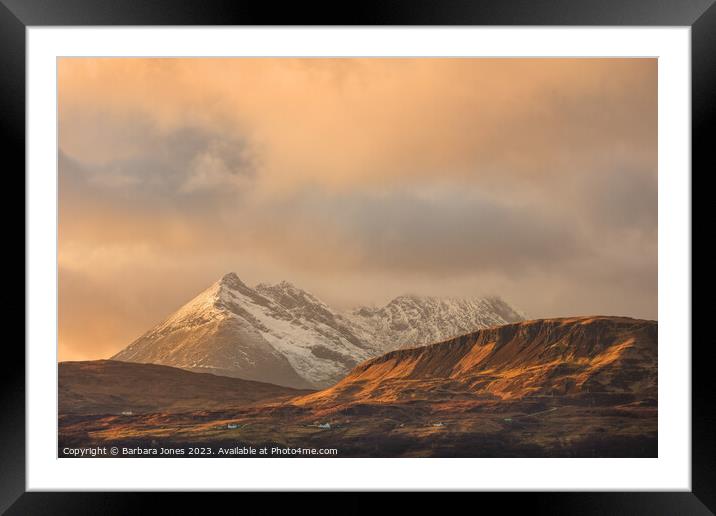 Cuillin Sunset Isle of Skye Scotland Framed Mounted Print by Barbara Jones