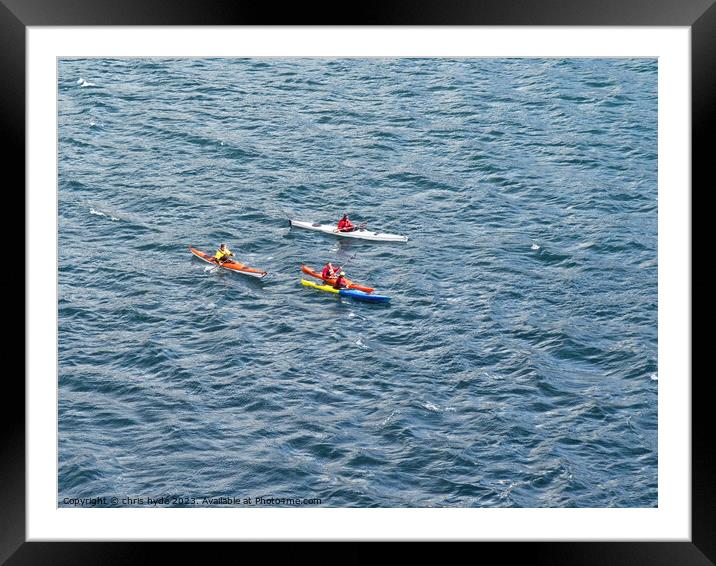 Kayaking in Iceland Framed Mounted Print by chris hyde