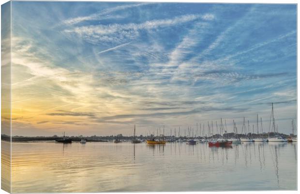 Sunrising over the Brightlingsea Harbour  Canvas Print by Tony lopez