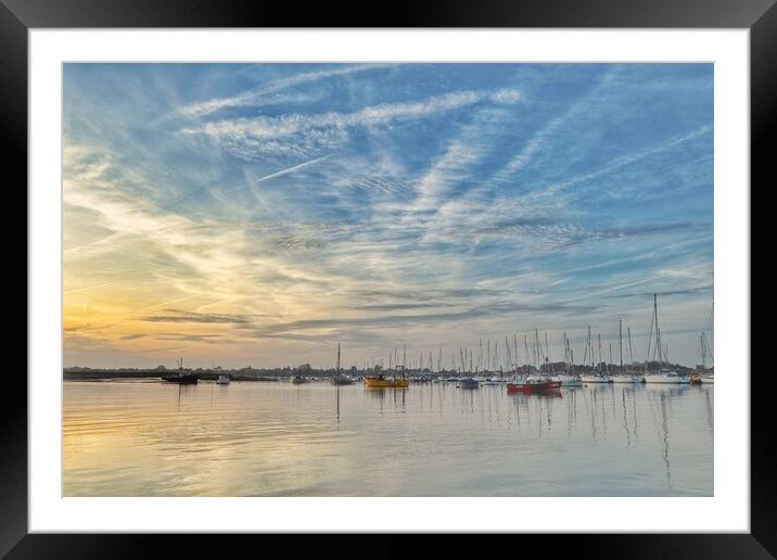 Sunrising over the Brightlingsea Harbour  Framed Mounted Print by Tony lopez