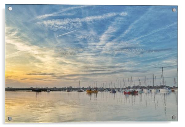 Sunrising over the Brightlingsea Harbour  Acrylic by Tony lopez