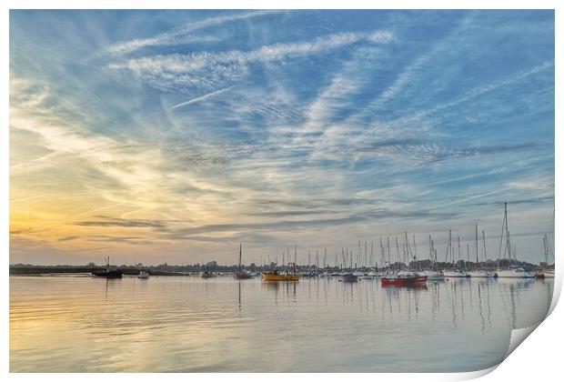 Sunrising over the Brightlingsea Harbour  Print by Tony lopez