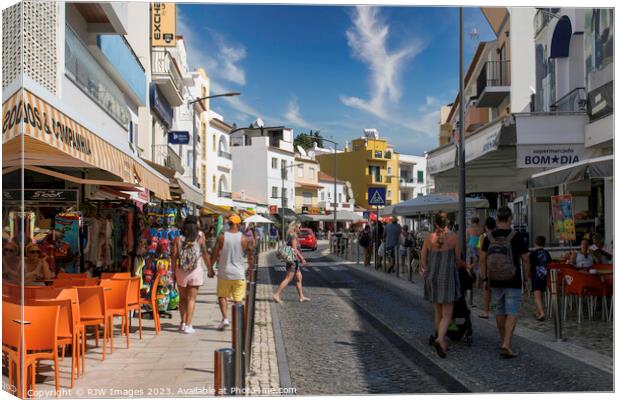 Colourful Carvoeiro Shopping Canvas Print by RJW Images
