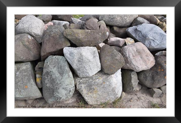 Stone Wall 8A Framed Mounted Print by Philip Lehman