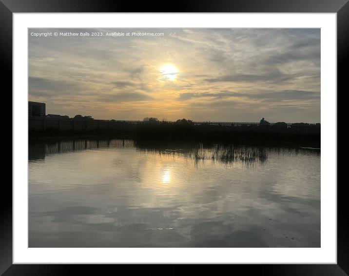 Sunset in a pond  Framed Mounted Print by Matthew Balls