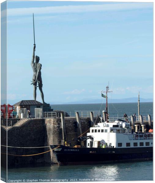 Damien Hirst's Verity Statue at Ilfracombe Harbour Canvas Print by Stephen Thomas Photography 