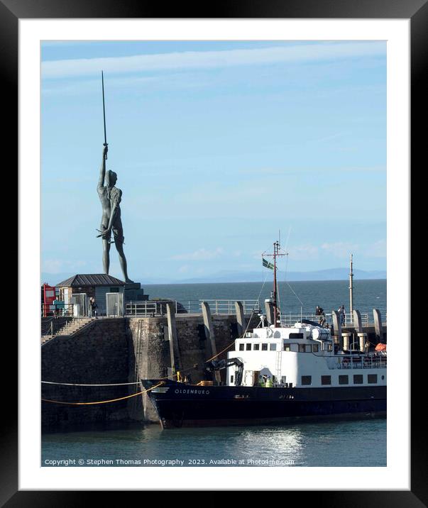 Damien Hirst's Verity Statue at Ilfracombe Harbour Framed Mounted Print by Stephen Thomas Photography 
