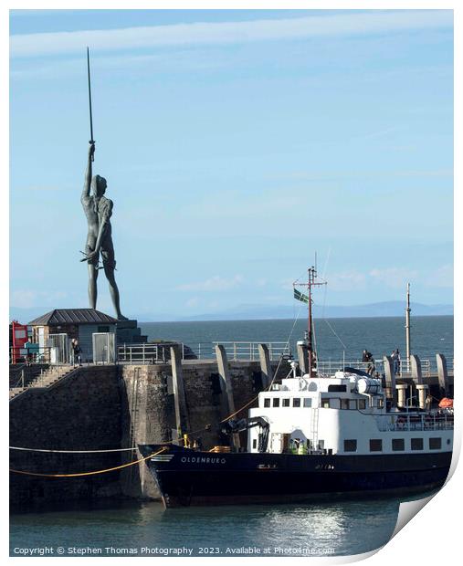 Damien Hirst's Verity Statue at Ilfracombe Harbour Print by Stephen Thomas Photography 