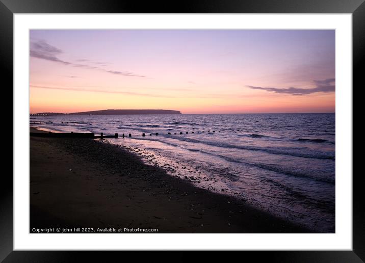 Sunrise over Sandown bay, Isle of Wight Framed Mounted Print by john hill