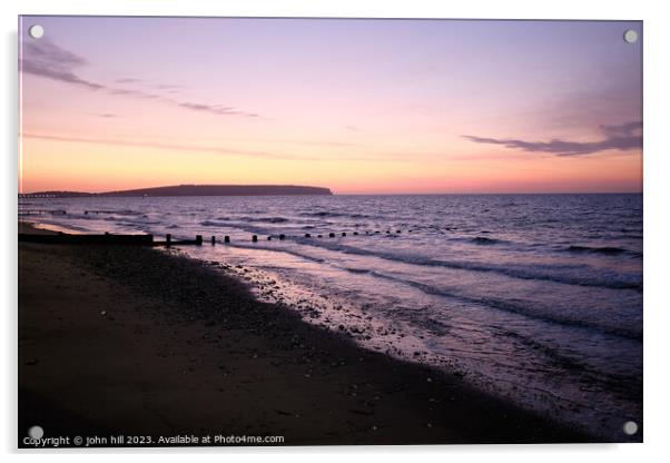 Sunrise over Sandown bay, Isle of Wight Acrylic by john hill