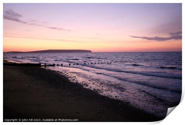 Sunrise over Sandown bay, Isle of Wight Print by john hill